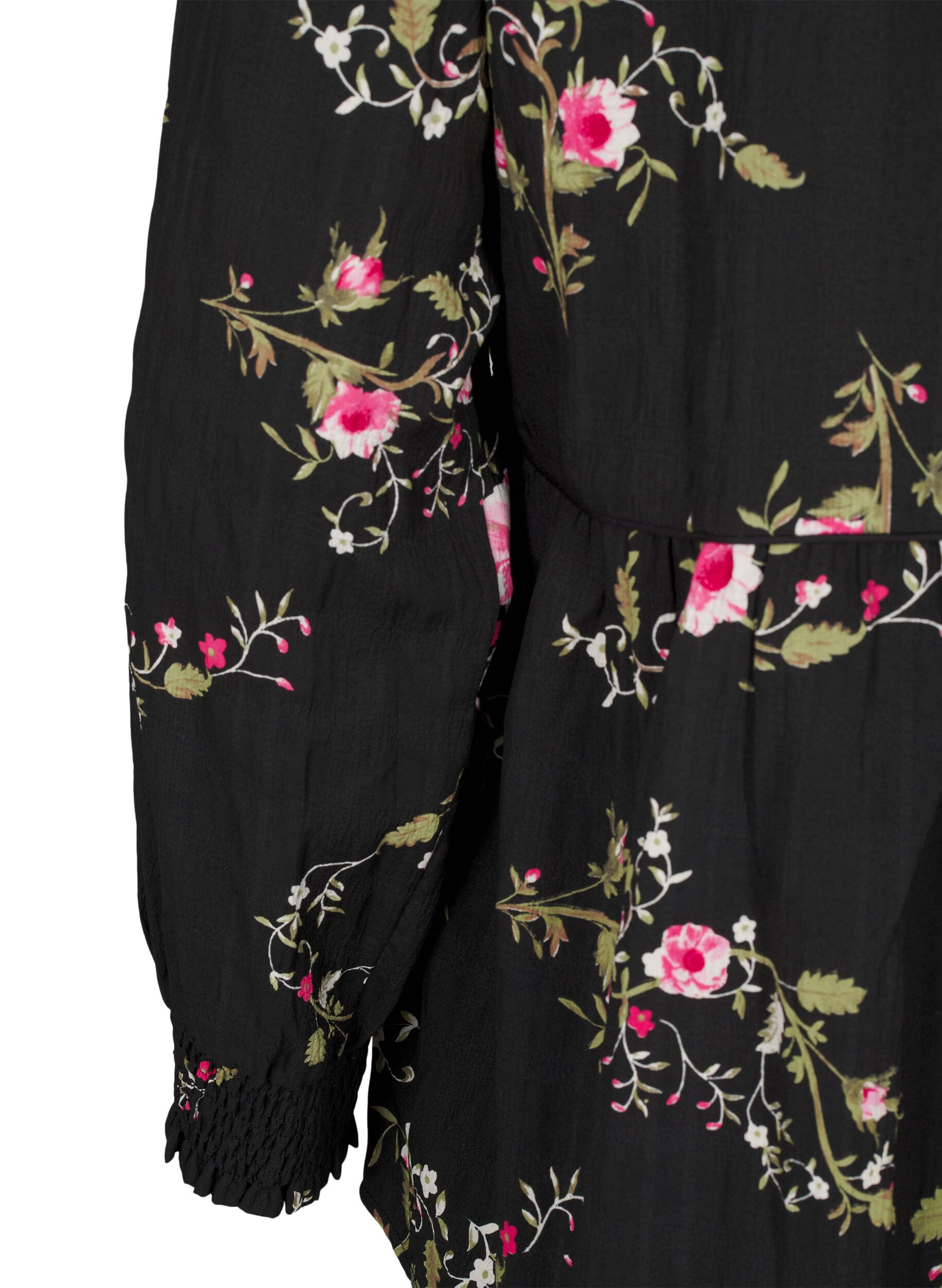 ZizzifashionLong-sleeved blouse with floral print, Black, Packshot image number 3