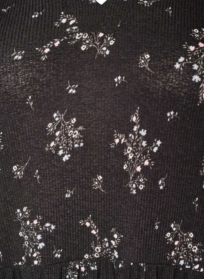 Patterned dress with panels, Black, Packshot image number 2