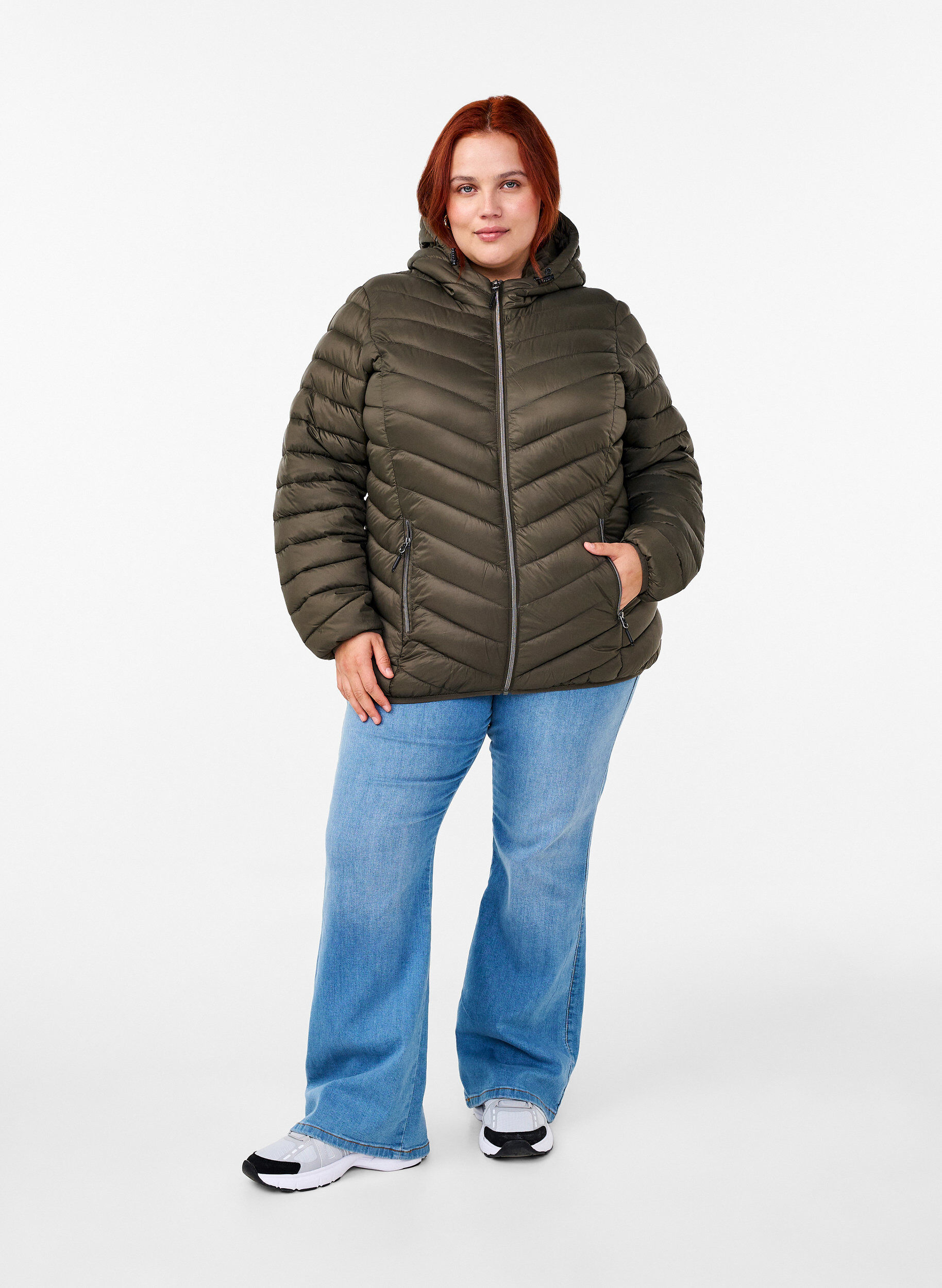 ZizzifashionLightweight jacket with hood, Green, Model image number 1