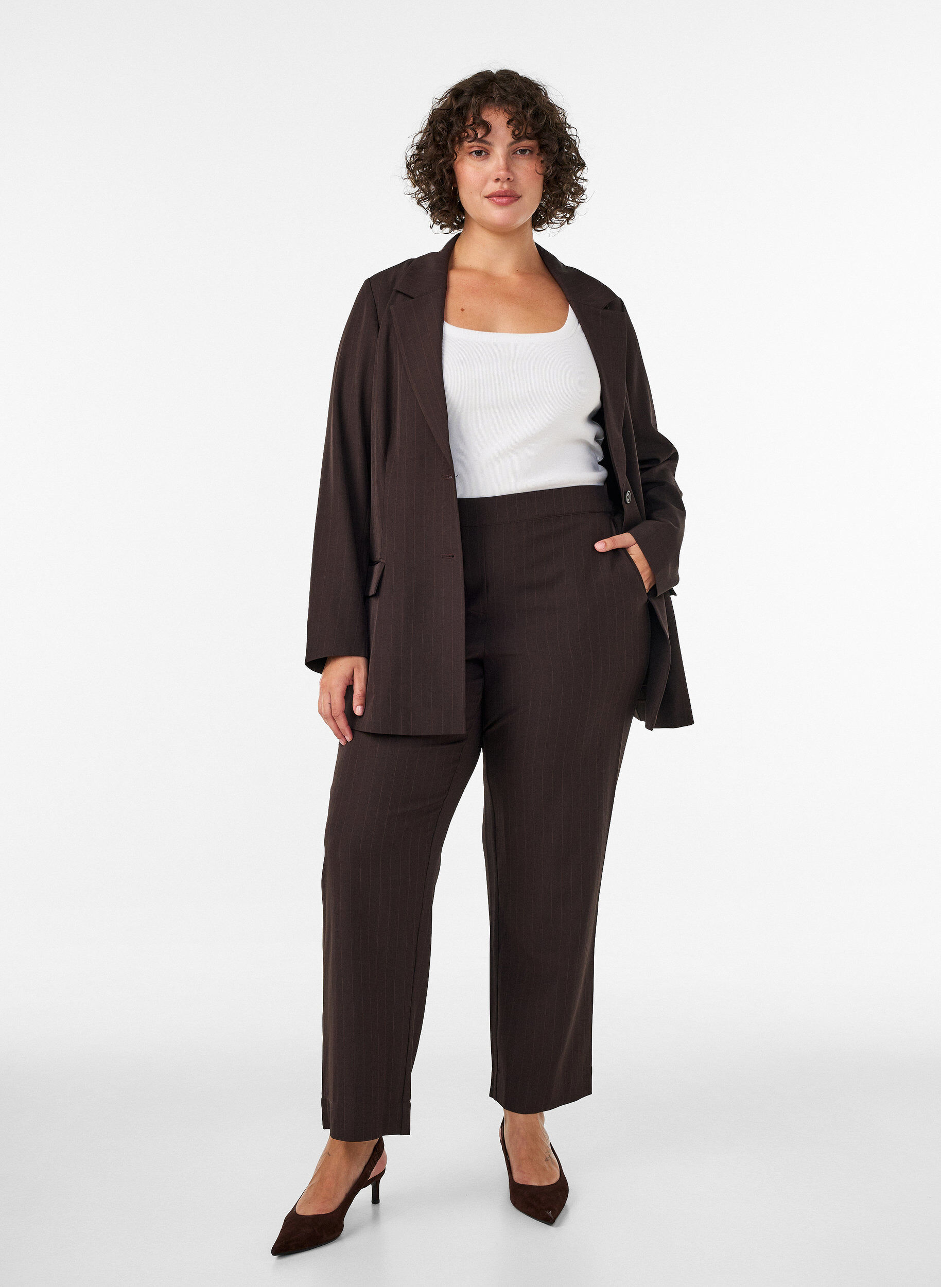 ZizzifashionLoose trousers with pockets, Brown, Model image number 0