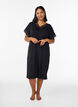 Viscose nightgown with short sleeves and lace trim, Black, Model image number 1