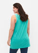 Top with structure and round neckline, Turquoise, Model image number 1