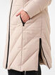 Long winter coat with hook fastenings and a faux fur collar, Beige, Model image number 3