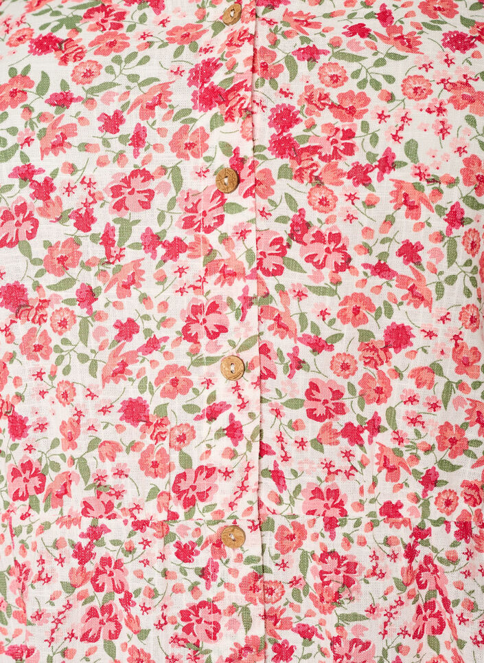 Short cotton dress with floral print, Red, Packshot image number 2