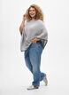 Fine-knit poncho, Grey, Model image number 1