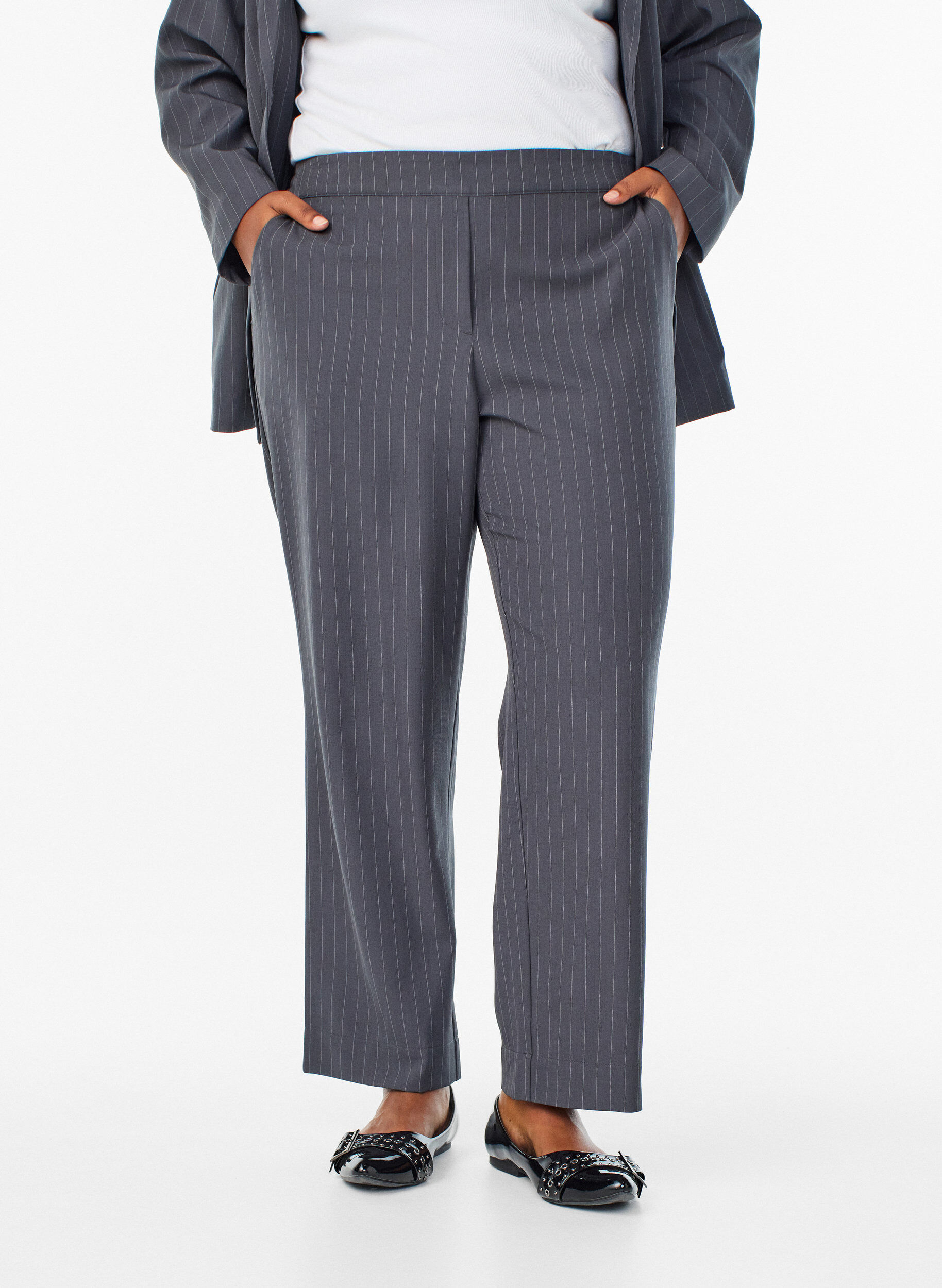 ZizzifashionLoose trousers with pockets, Dark Grey, Model image number 2