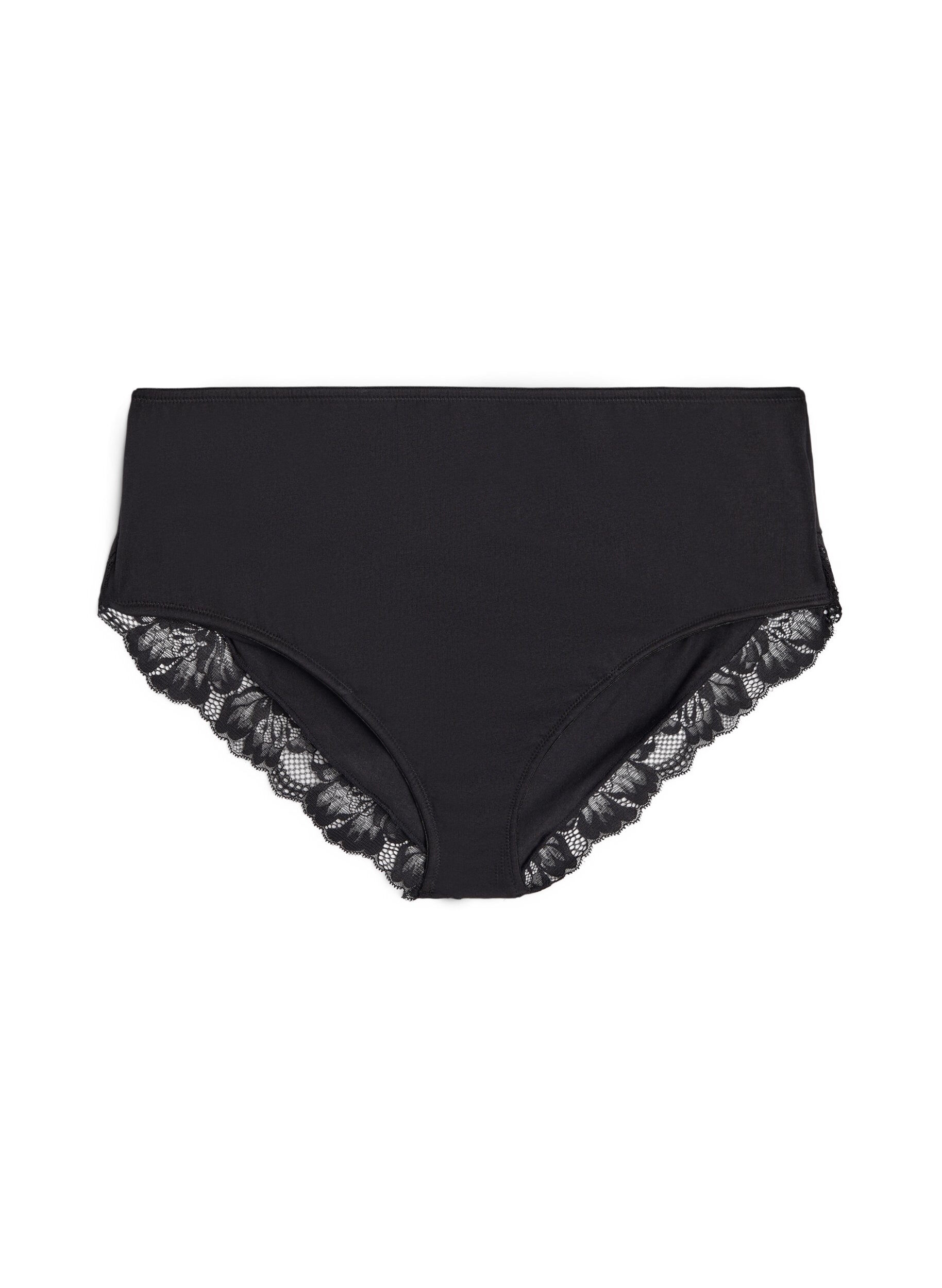 Cotton panties with an inside pocket and lace
