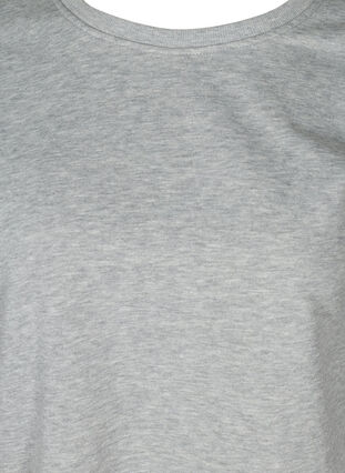 Cropped sweatshirt with round neckline, Light Grey Melange, Packshot image number 2