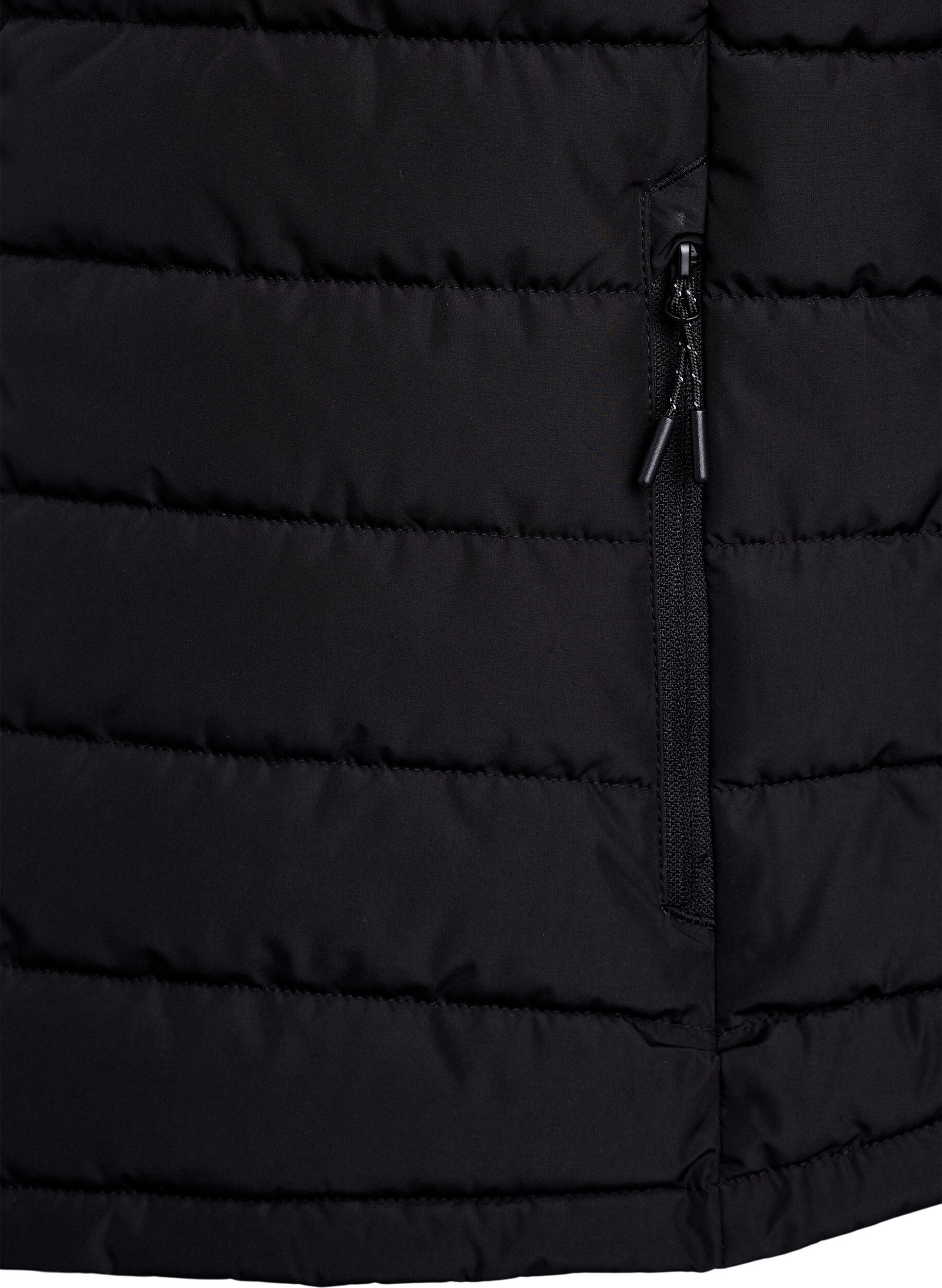 Zizzifashion Sporty padded vest with zipper and pockets, Black, Packshot image number 3