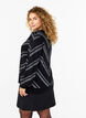 Knitted jumper with a round neck and shimmer, Black w.S.L.Stripes, Model image number 1
