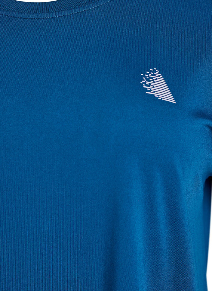 Solid-coloured training T-shirt, Blue, Packshot image number 2