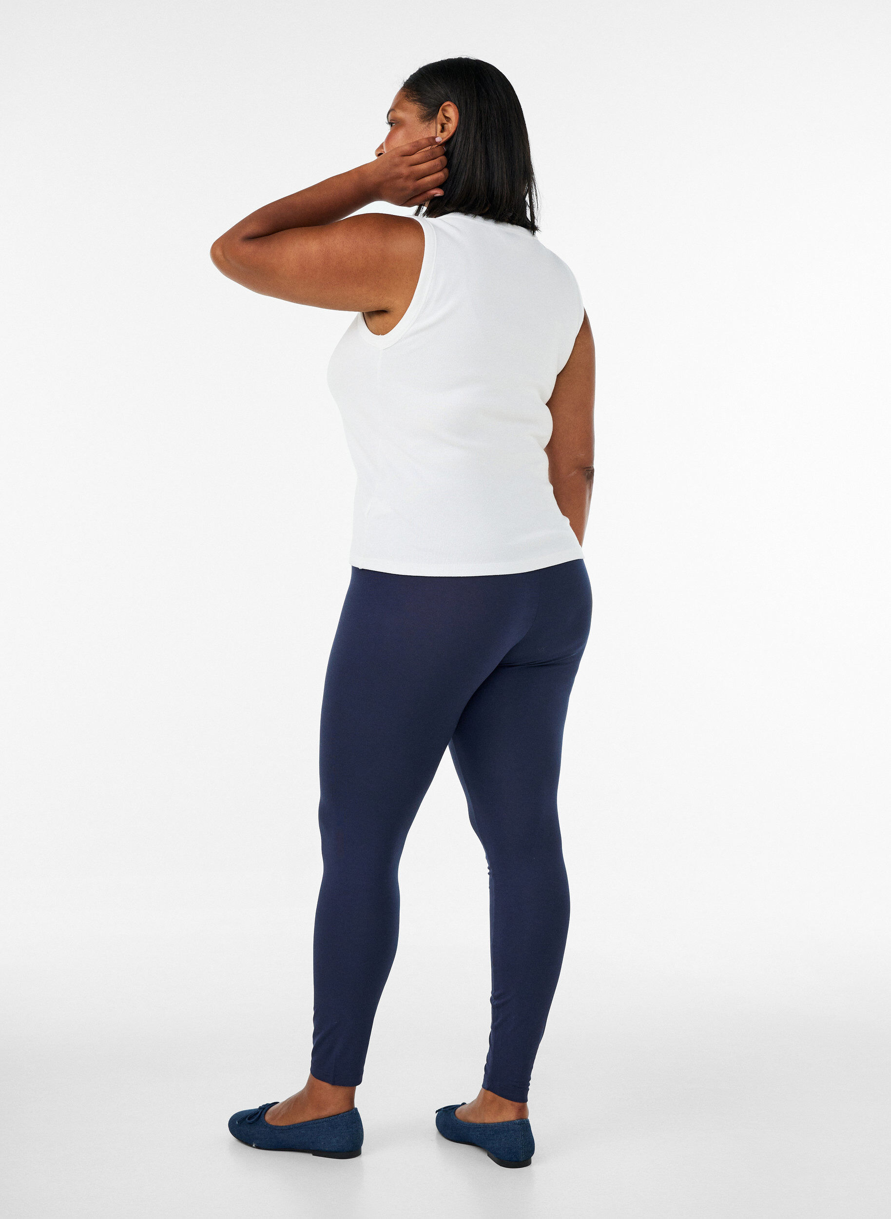 ZizzifashionBasic leggings with extra length, Blue, Model image number 1