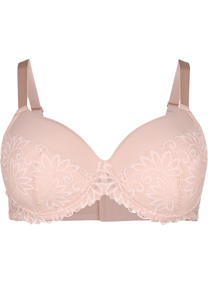 Lace bra with underwire and padding, Pink Tint, Packshot image number 0