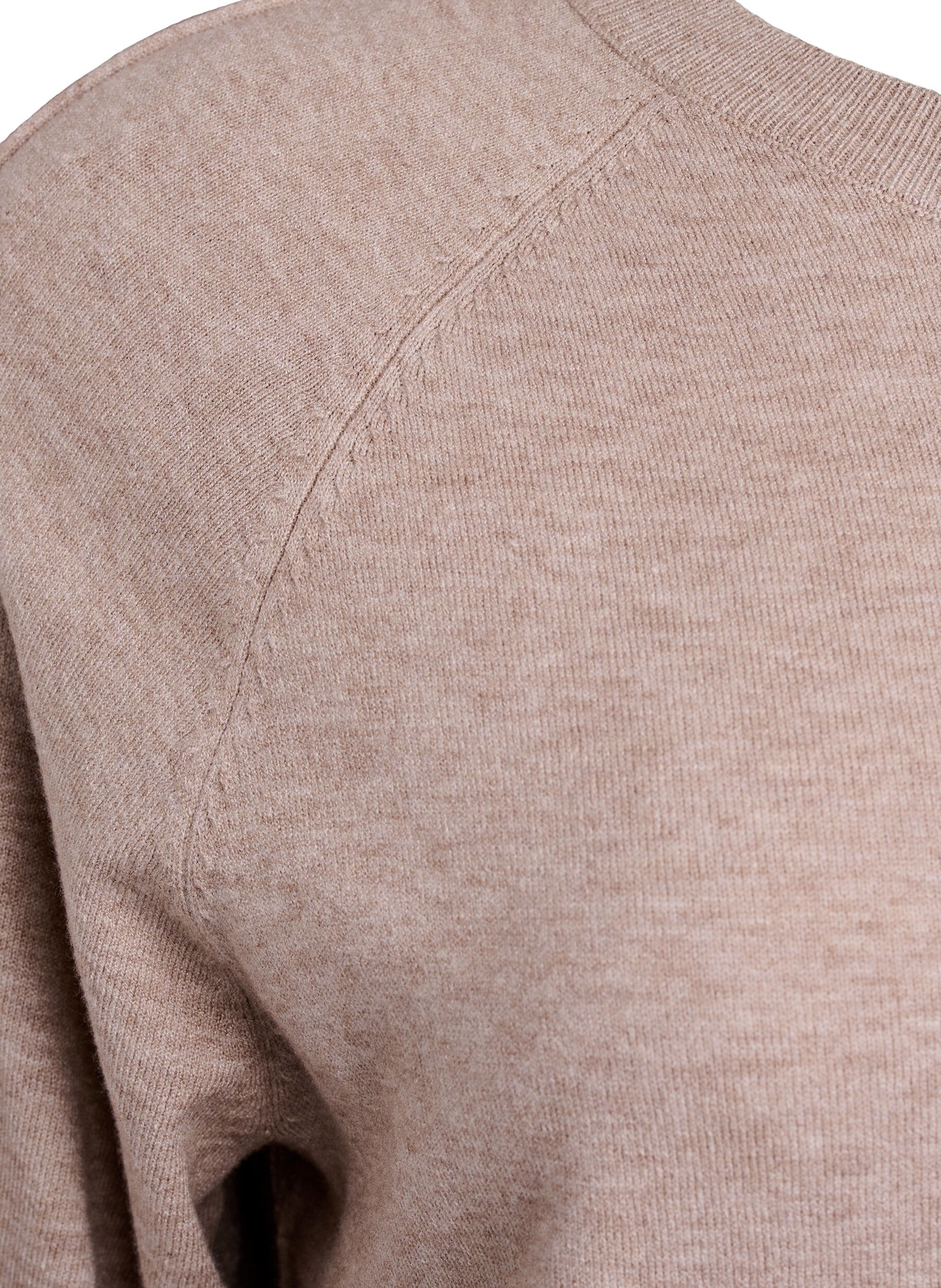 Zizzifashion Knit blouse with centre seam and raglan sleeves, Beige, Packshot image number 3