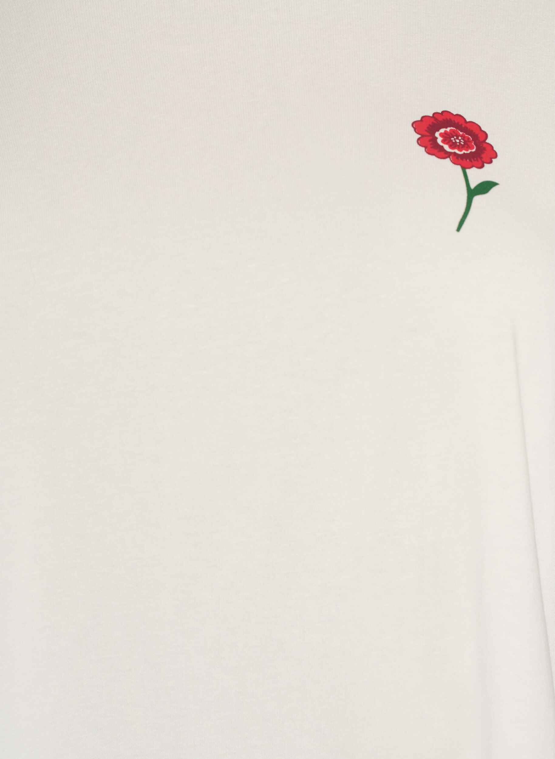 Zizzifashion Loose cotton night T-shirt with print detail, Vanilla, Packshot image number 2