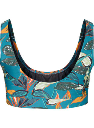Bikini top with a round neckline, Leaf Print, Packshot image number 1