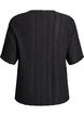 Blouse with textured pattern and short sleeves, Black, Packshot image number 1