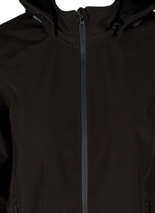 Softshell jacket with removable hood, Black, Packshot image number 2