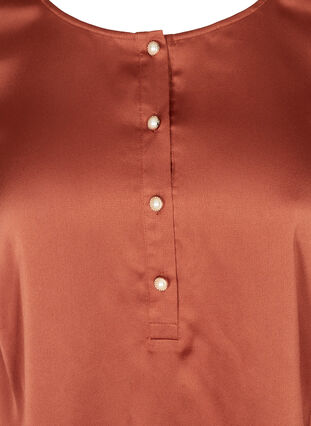 Long-sleeved blouse with feminine buttons, Russet, Packshot image number 2