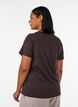 Cotton T-shirt with front print, Brown, Model image number 2