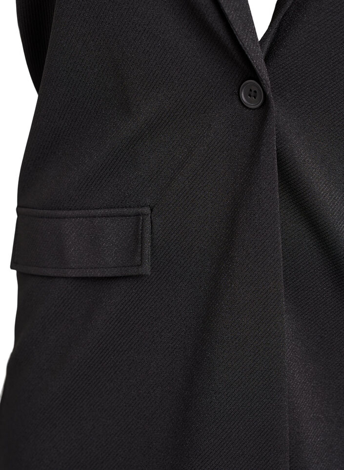 Sleeveless blazer vest with classic lapels, Black, Packshot image number 2
