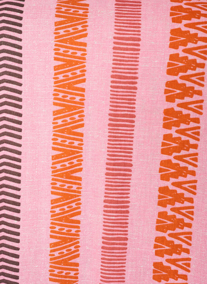 Short dress in linen and viscose with 3/4 sleeves, Pink, Packshot image number 2