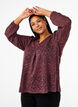 Long-sleeved blouse with glitter and pattern, Red, Model image number 0