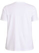 Cotton T-shirt with embroidered text, White, Packshot image number 1