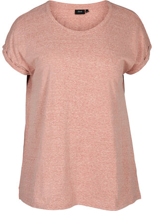 Marled cotton t-shirt, Old Rose Mélange, Packshot image number 0