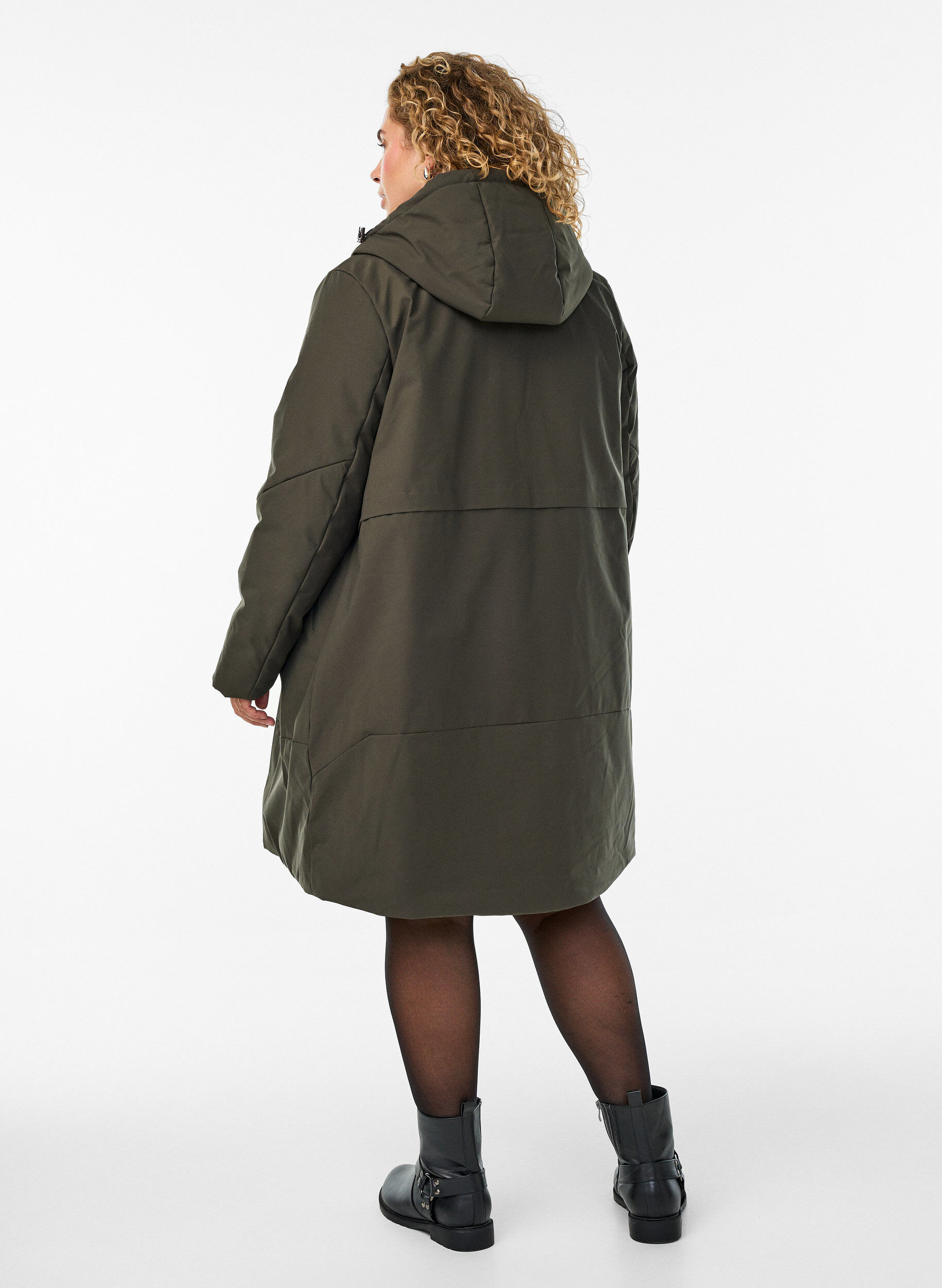 ZizzifashionWinter jacket with adjustable waist, Green, Model image number 2