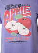 Cotton T-shirt with front print and a washed look, Purple, Packshot image number 2