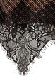 Midi skirt with lace trim and check pattern, Brown, Packshot image number 3