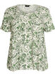 Short sleeve viscose blouse with print, Green, Packshot image number 0