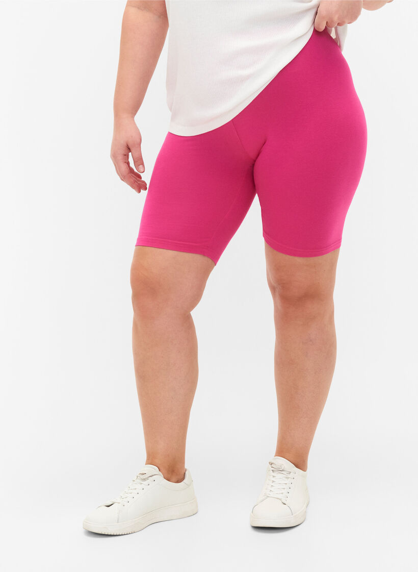 Plain-coloured basic bike shorts, Pink, Model image number 0