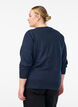 Fine-knit cardigan with round neck, Blue, Model image number 2