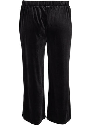 Wide velour trousers, Black, Packshot image number 1