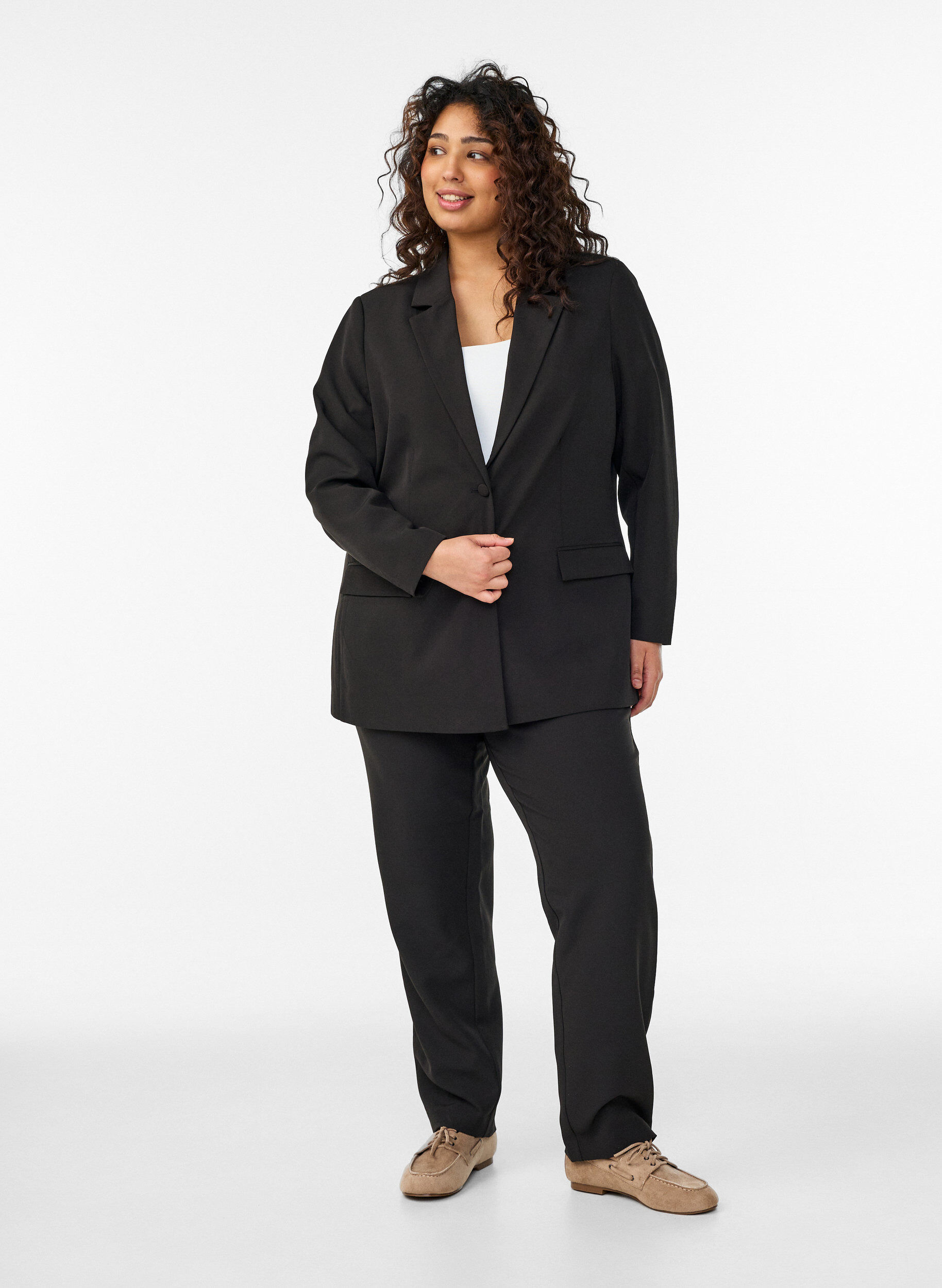 ZizzifashionClassic blazer with button closure, Black, Model image number 1