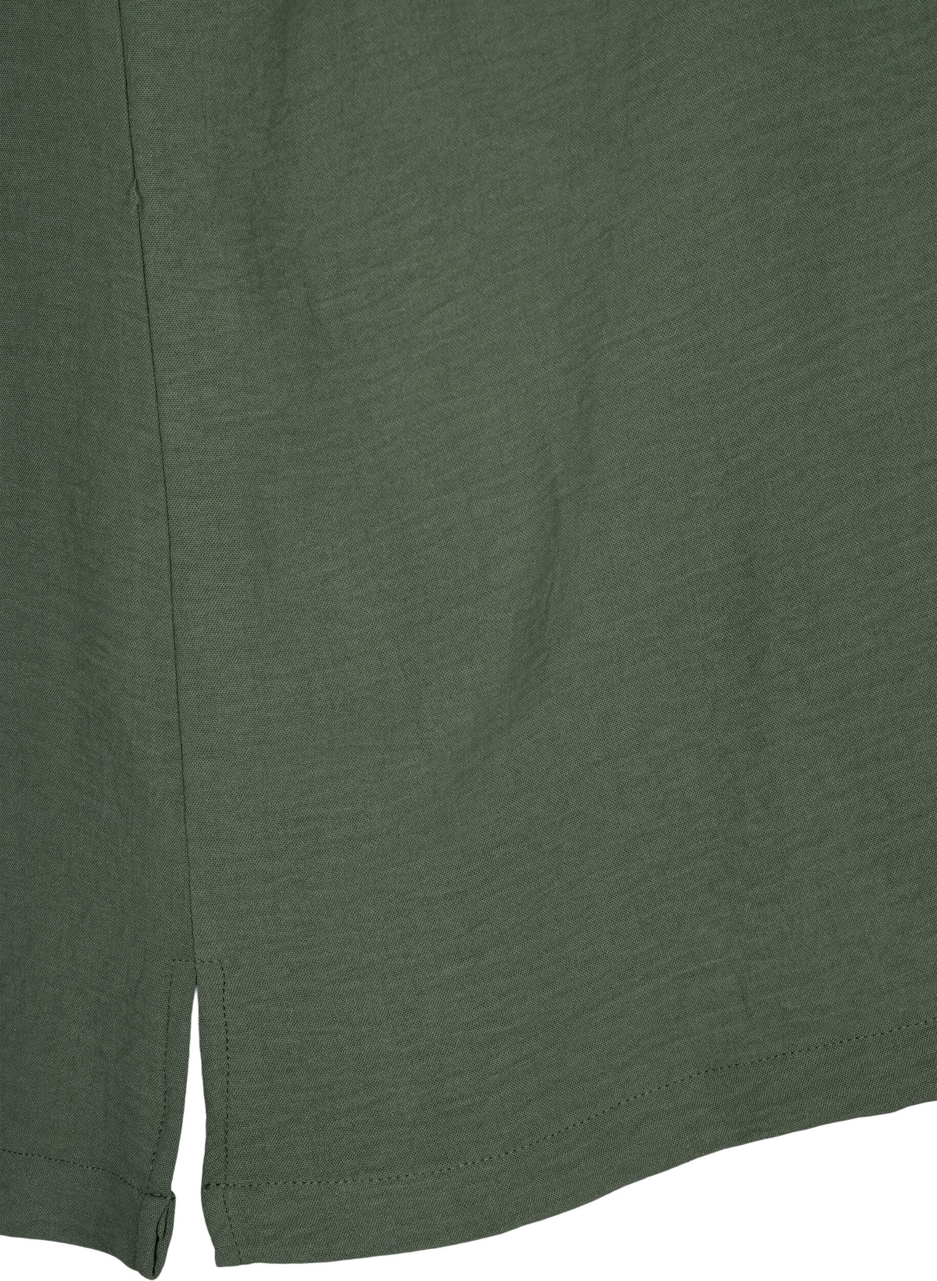 Zizzifashion Sleeveless top with wrinkle details, Green, Packshot image number 4