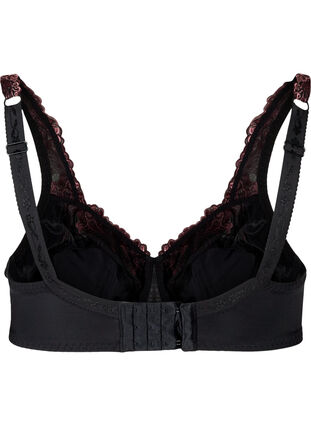 Underwired Emma bra with colored lace, Black Red Comb, Packshot image number 1