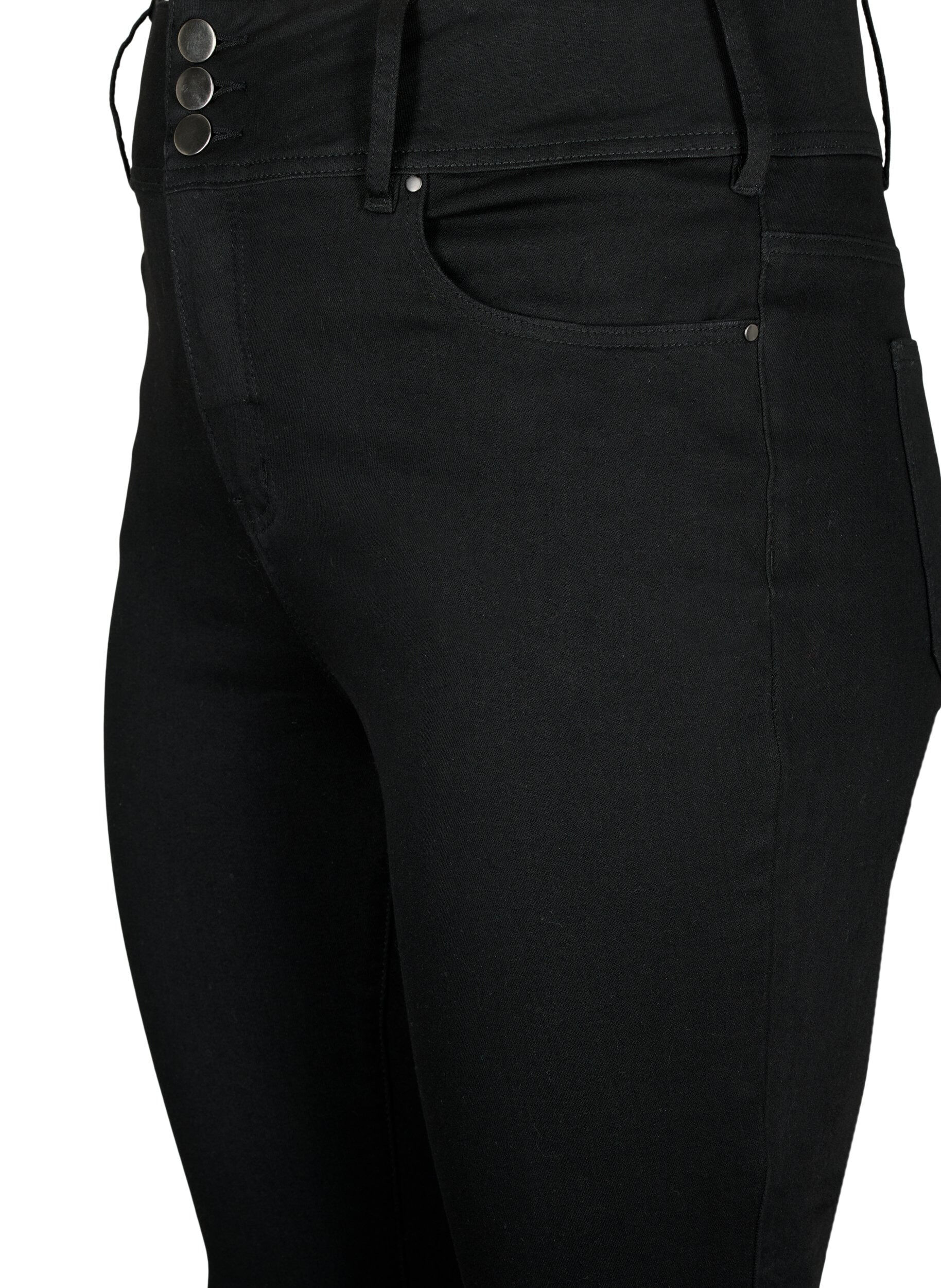 Zizzifashion Super slim Bea jeans with extra high waist, Black, Packshot image number 2