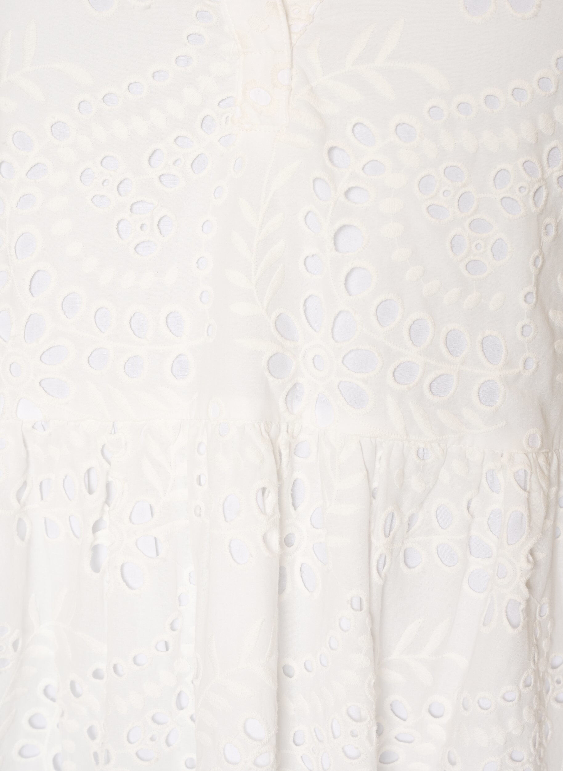 Zizzifashion Midi dress with broderie anglaise and an empire line, White, Packshot image number 2