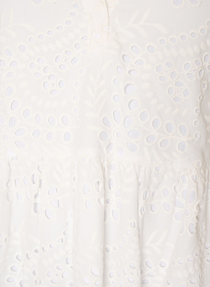 Midi dress with broderie anglaise and an empire line, White, Packshot image number 2