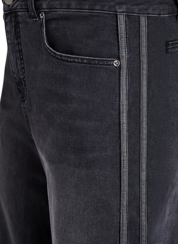 Wide fit jeans with vertical denim details, Dark Grey, Packshot image number 2