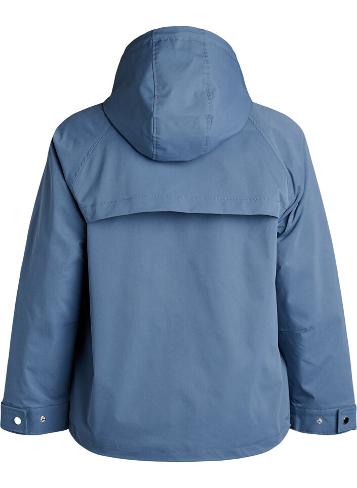 Short spring jacket with a detachable hood, Blue, Packshot image number 1