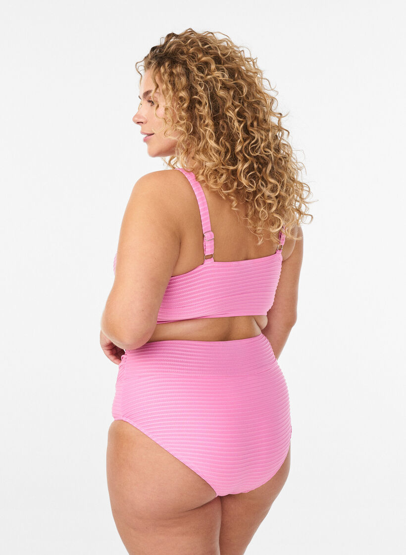 Bikini bottoms with high waist and criss-cross, Pink, Model image number 1
