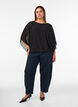Chiffon blouse with balloon effect, Black, Model image number 1