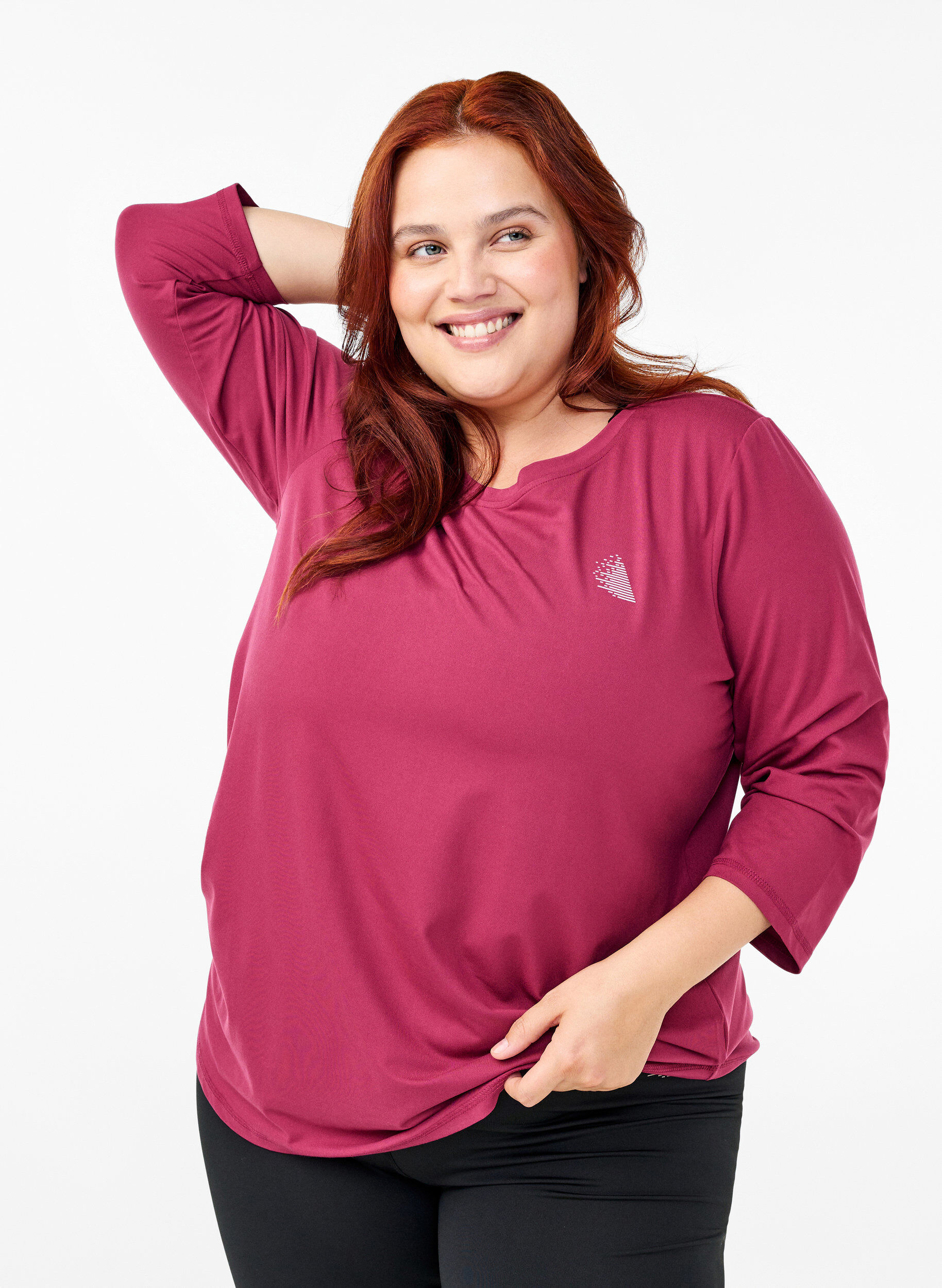 ZizzifashionTraining blouse with 3/4 sleeves, Red, Model image number 0