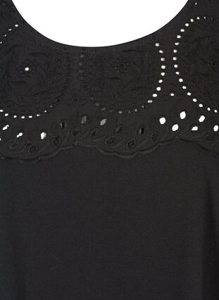 Dress with broderie anglaise, Black, Packshot image number 2