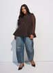 Pinstriped waistcoat with peplum, Brown, Model image number 1