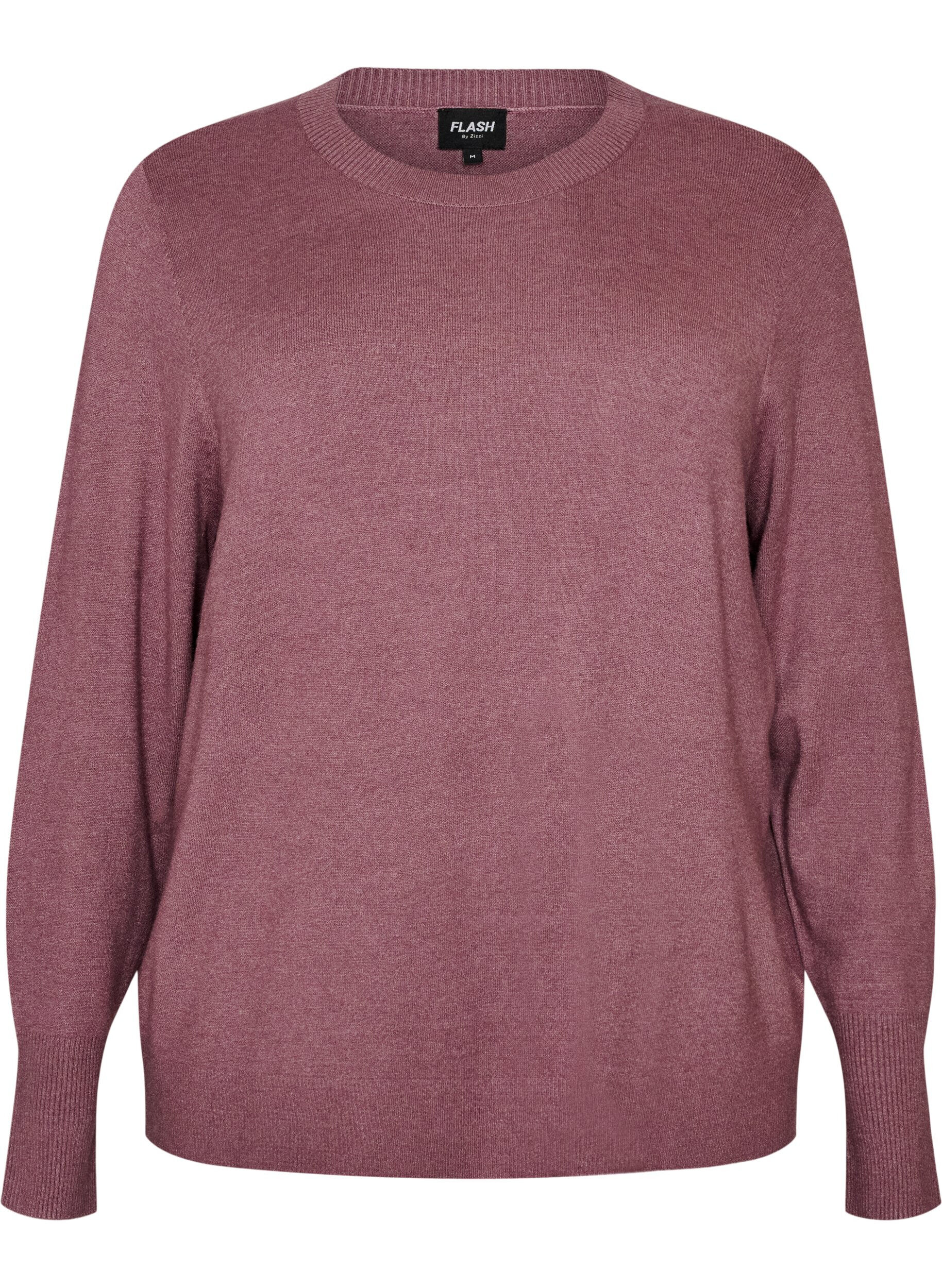 ZizzifashionKnitted blouse with a round neck, Rose, Packshot image number 0